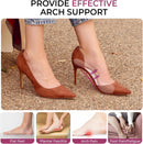 Arch Support Gel High Heels Insole Women - Welnove 3/4 Invisible Soft Cushions Pain Fatigue Relief, 2-Pair High Heel Sandal Inserts Flat Feet, Plantar Fasciitis, Residue-Free Adhesive, Fit Most Shoes - Clear — 3