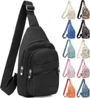Banelu Small Sling Backpack Crossbody Bags for Women Men, Small Sling Bag Cross Body Bag Fanny Packs Crossbody Purses - Black — 1