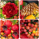 Christmas Wreaths for Front Door with Lights 24 Inch Christmas Wreath with Red Flowers, Apples, Oranges, Pine Cones, Berries and Greenery – Holiday Wreath Front Door Indoor Outdoor Winter Décor — 3