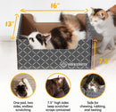 Hide & Scratch Cardboard Cat Scratcher Box & Bed Dark Grey Diamond Pad — 3