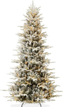 Best Choice Products Lighted Aspen Christmas Tree, 7.5ft Flocked Artifical Noble Fir, Pre-Lit White & Multicolored LED Lights Premium Holiday Décor - Green — 1