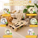 Large Cat Nail File Box, Sturdy Wood Cat Scratch Puzzle Enrichment Box — 4