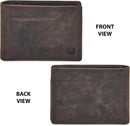 Real Leather Mens Bifold Wallet RFID Blocking Slim Minimalist Front Pocket - Thin & Stylish with ID Window in Gift Box (Crazy Horse, Coffee) — 4
