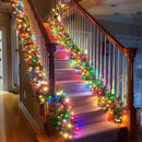 TW SHINE 30 FT Pre-Lit Christmas Garland Decorations, 100 LED Lighted Artificial Pine Garlands with 8 Modes, Green Garland for Indoor Outdoor Door Home Stairs Holiday Decor, Multi-Colored — 4