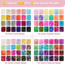 Glass Beads for Jewelry Making, 4 Types 96 Colors Glass Beads for Bracelet — 3