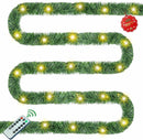 Christmas Garland with Lights, 30 Feet 50 Led Battery Operated Pre-Lit Long Garland Remote Timer for Stairs Railing Fireplace Mantle Office Door Frame Decor Green Greenery Indoor Outdoor Decorations — 7
