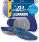 Dr. Scholl’s Custom Fit Orthotics 3/4 Length Arch Support Shoe Inserts - Plantar Fasciitis Relief Insoles for Men and Women, Immediate All-Day Total Lower Body Pain Relief, FSA HSA Eligible, CF310 - Blue, Grey - 1 Pair (Pack of 1) — 1