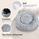 Hoewina Dog & Cat Bed for Indoor Cats, 20in Calming Donut Bed (Light Grey) — 5