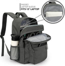 ZORFIN 26L Backpack for College, and Travel: Water Resistant Bookbag - Forge Grey | 16.5 Inch — 4