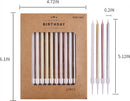 PHD CAKE Gold, Silver, Rose Gold, White, Long Birthday Candles in Holders, Cake Candles, Birthday Parties, Wedding Decorations, Party Candles, Celebrations | Gold, White, Silver, Rose Gold | 24-Count — 5