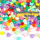 1000+PCS Assorted Pony Beads for Bracelets, 9mm Acrylic Rave Kandi Bead Bulk with Cute Heart Star Butterfly Fun… — 5