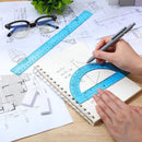 Zonon 2 Pcs 12 Inch Clear Ruler and 6 Inch Plastic Protractor Set, Blue — 4