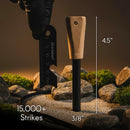 überleben | Zünden Original Ferro Rod Fire Starter Survival Tool – Up to 15,000 Strikes, 3/8" Fire Steel with Wood Handle, Multi-Tool Striker & Lanyard – Waterproof Camping Essentials | Natural — 2