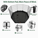 PJYuCien Puppy Playpen with Bottom Pad and Door, 8 Panels 24" H, Black — 7