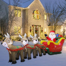 MorTime 9.5 FT Christmas Inflatable Santa Claus on Sleigh Pulled by Three Reindeers with Gift Boxes, Blow up Lighted Yard Decor for Outdoor Decorations — 6
