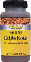 Fiebing's Edge Kote (4oz, Mahogany) - Leather Edge Paint for Shoes, Furniture, Purses, Couches, Belts - Flexible, Water Resistant, Semi Gloss Color Coating Leather Dye to Protect Natural Edges — 1
