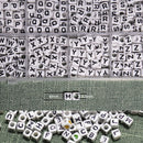 MELIUS Acrylic Square Letter Beads, 6x6mm Cube, White, 1120Pcs — 3