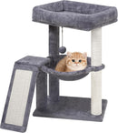 YOUPET Cat Tree with Cat Scratching Post for Indoor Cats, Cat Tower with Scratching Board and Playful Toy Balls, Cat Tree Tower with Cozy Hammock,Grey — 1