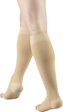 Truform 20-30 mmHg Compression Stockings for Men and Women, Knee High Length, Open Toe | Beige | Small (1 Pair) | Short Length — 6