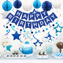 meowtastic Birthday Decorations Happy Birthday Banner with Honeycomb Balls | Blue | Star — 2