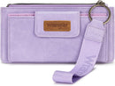 Montana West X Wrangler Brown Wristlet Wallet Minimalist Clutch Womens Wallet Rfid Card Cases & Money Organizers with Coin Purse and Smooth Zipper
