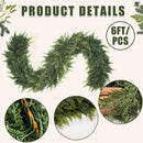 6FT 1Pcs Christmas Cedar Garland with Lights Realistic Faux Pine Garlands — 2