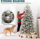 YITAHOME 7.5ft Prelit Natural Layered Flocked Christmas Tree with Remote — 7