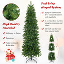 GOFLAME 6ft Pre-lit Pencil Christmas Tree, Artificial Christmas Tree with 270 LED Lights, 10 Light Modes, 648 Branch Tips, Metal Stand, Hinged Xmas Tree for Holiday Festival Decor — 5