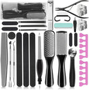 36 in 1 Pedicure Kit, Stainless Steel Foot Care Kit with Foot File - Black&Pink — 1