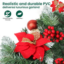 Christmas Garland with Lights, 9FT 30 LED Prelit Christmas Garland for Mantle,Outdoor Indoor Christmas Decorations Garland Battery Operated with Timer, Bows,Flowers,for Stairs,Railing,Fireplace,Door — 4