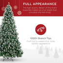 Best Choice Products 6ft Pre-Decorated Holiday Christmas Tree for Home, Office, Party Decoration w/ 1,000 PVC Branch Tips, Partially Flocked Design, Pine Cones, Metal Hinges & Base — 5