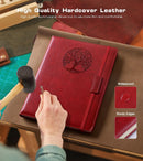 Biuwory B5 Leather Journal Notebook, 256 Lined Pages, Hardcover 7.8"×10.2" | Wine red | Lined-256 Pages (7.8"×10.2") — 3
