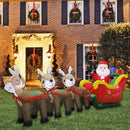 MorTime 9.5 FT Christmas Inflatable Santa Claus on Sleigh Pulled by Three Reindeers with Gift Boxes, Blow up Lighted Yard Decor for Outdoor Decorations — 5