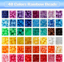 Quefe 48 Colors 4000pcs Pony Beads Bracelet Making Kit with Letter Beads — 4