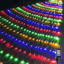 WATERGLIDE Outdoor Christmas Net Lights, 12FT x 5FT 360 LED Mesh String Light with 8 Lighting Modes, Connectable Light for Garden Tree Bushes, Holiday Wedding Party Decorations, Multicolor — 1