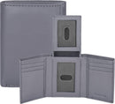 Real Leather Mens Trifold Wallet - RFID Slim Minimalist Front Pocket Gift (Nappa Grey)