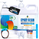 CRAFT RESIN 1 Gallon Crystal Clear Epoxy Resin Kit with Pumps - Food Safe & UV Resistant for DIY Art, Wood, Jewelry… — 1