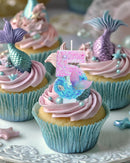 Mermaid Themed Birthday Candles, Number 5 Girls Glitter Birthday Party Supplies,Anniversary Party Decor,2.87 inch Cake Topper Decorations (Mermaid Themed, Number 5) — 6