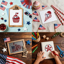 72pcs 4th of July Stencils, Reusable Independence Day Patriotic Stencil | White | Patriotic Stencils — 7