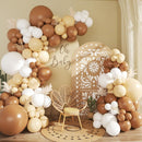 CROSSFINGERS Brown White Balloon Garland Arch Kit,145pcs Mexican Neutral Brown Nude White Balloons Different Sizes for Mexicanos Fiesta Theme Birthday Baby Shower Gender Reveal Party Decorations — 1