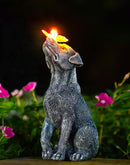 Goodeco Dog Statue with Solar Butterfly Garden Decor