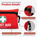 General Medi Mini First Aid Kit, 110 Piece Small First Aid Kit - Includes Emergency Foil Blanket, Scissors for Travel, Home, Office, Vehicle, Camping, Workplace & Outdoor (Red) | 110 Pieces — 3