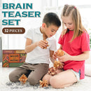 Brain Teaser Wooden Metal Puzzles - Easter Gifts for Kids Teens Brain Teaser Disentanglement Iron Link Unlock Interlock Game Chinese Ring Magic Trick Toy for Party Favors Kids Adults Challenge 32pack — 2