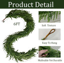 2 Pcs 6 Ft Christmas Norfolk Pine Garland with Lights for Mantle — 4