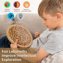 Round Wooden Labyrinth Board Game - Marble Maze for Education and Fun, Toddler Activity Board, Brain Teaser Puzzle Logic Game with Two Metal Balls for Kids, Adults, Teens, Boys, and Girls — 2