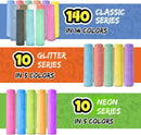 160 PCS Sidewalk Chalk for Kids –14 Colors, Non-Toxic Washable Jumbo Chalks — 2