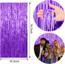 20 Pack Foil Curtain Backdrop Purple Metallic Tinsel Foil Fringe Curtains Photo Booth Props for Birthday Wedding Engagement Baby Shower Bachelorette Christmas Holiday Celebration Party Decorations | 20 Pcs — 7