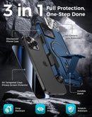 Goton 3 in 1 for iPhone 16 Pro Max Case with Privacy Screen Protector Blue — 3