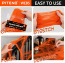 Piteno® 1200 sqft Spider Webs Halloween Decorations with 40 Fake Spiders, Stretchable Halloween Spider Webs for Indoor Outdoor Haunted House Yard Porch Party Decor (Orange) — 5