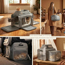SHARLOVY Top-Side Expandable Pet Carrier, Treat Window,18x11x11 Airline Approved